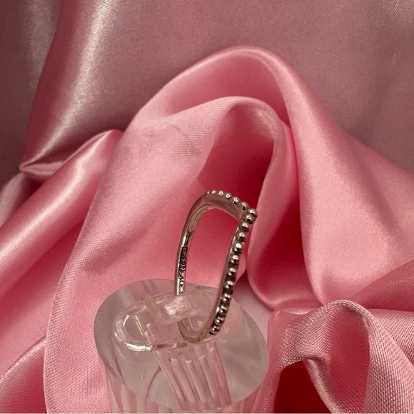 PANDORA Beaded Wishbone Ring – Sterling Silver Simple & Elegant Stacking Ring - Picture 7 of 11